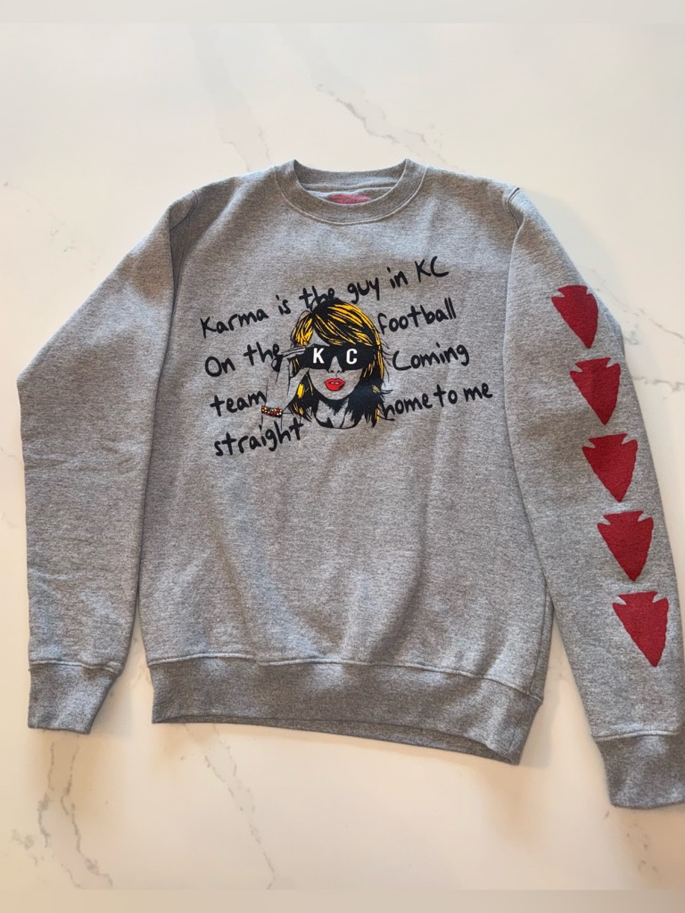 Taylor Swift + Kansas City Chiefs Crewneck Sweatshirt KC